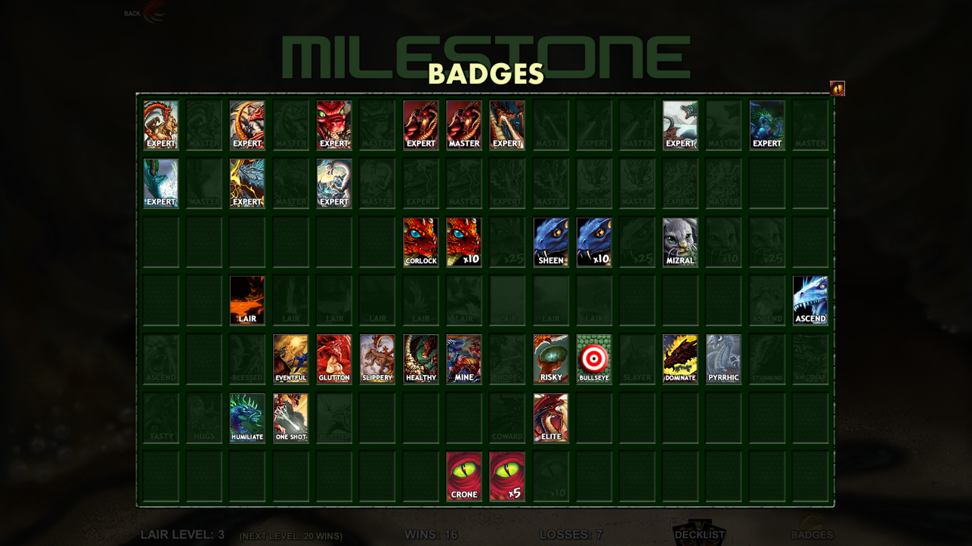 Digital DragonClash Game Screenshot - Milestones